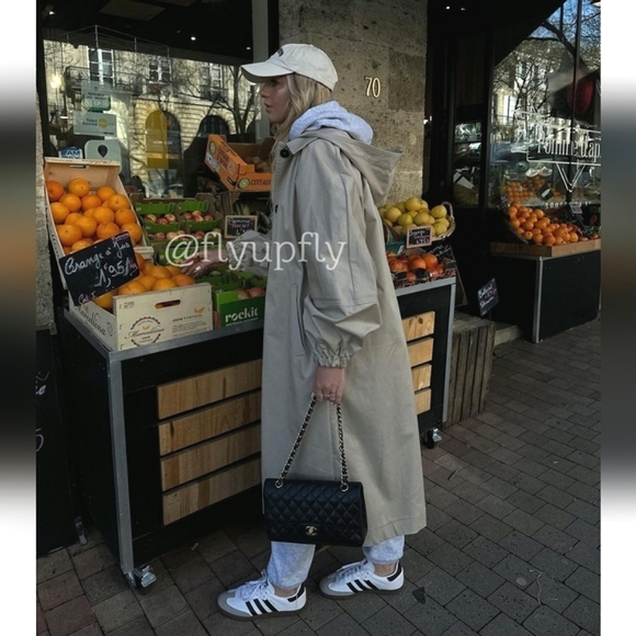 Zara hooded * oversized long camel trench jacket NWT - Picture 11 of 12